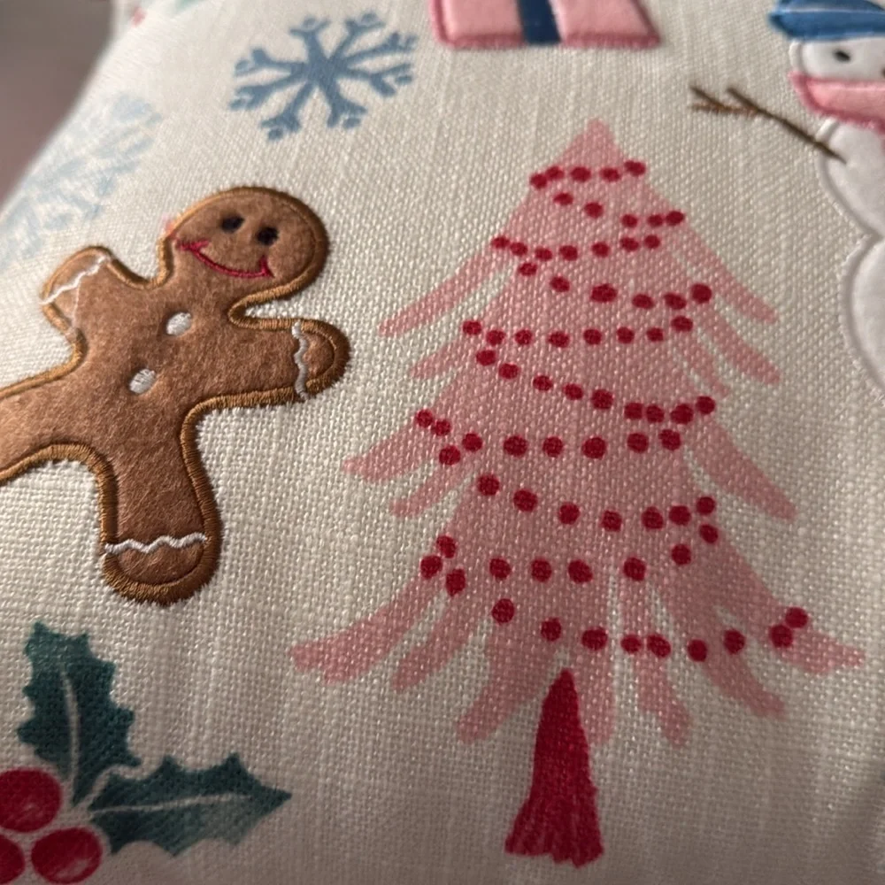 Cupcakes and Cashmere Pastel Christmas Gingerbread House Decorative Throw Pillow